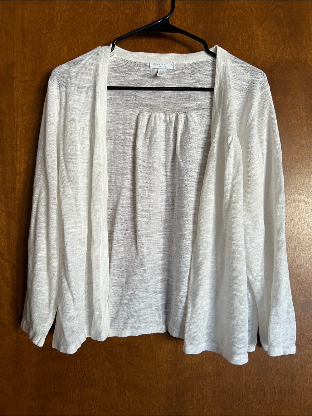 Charter Club White Lightweight Open-Front Cardigan